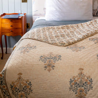 MARGOT Cotton Reversible Padded Blockprint Quilt