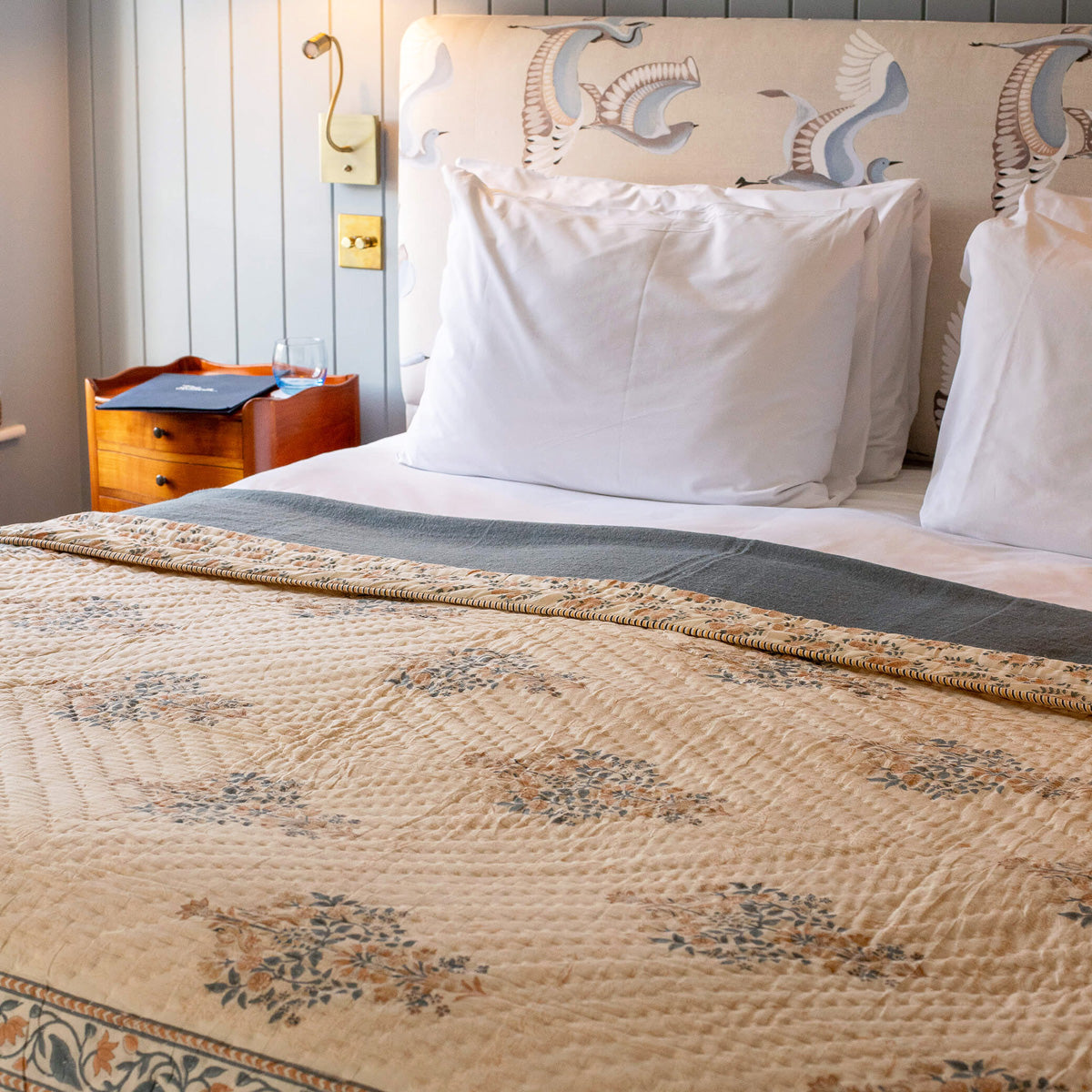 MARGOT Cotton Reversible Padded Blockprint Quilt