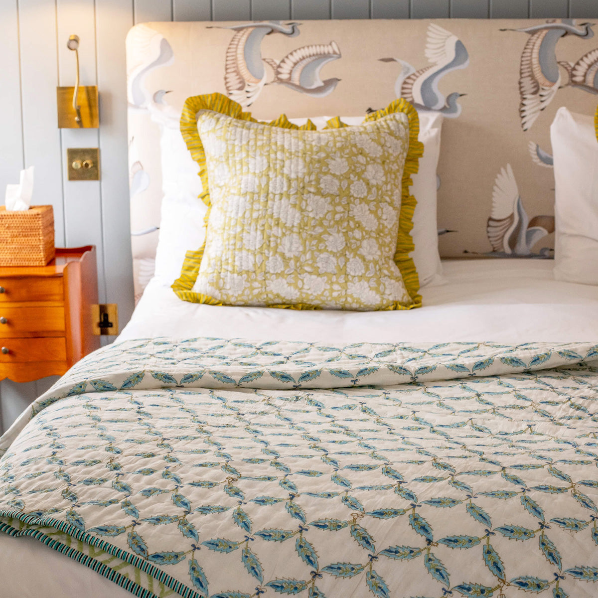 MOR Cotton Reversible Padded Blockprint Quilt