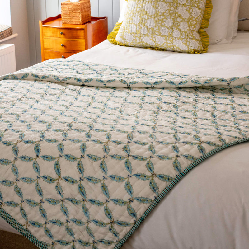 MOR Cotton Reversible Padded Blockprint Quilt