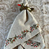 HOLLY BERRIES Embroidered Linen Napkins