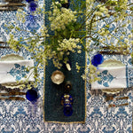 NILAYA Blue Blockprint Tablecloth