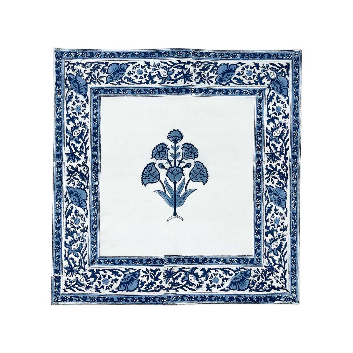 faro napkins, summer napkins, block print napkins, blockprinted napkins, cotton napkins, dinner napkins, blue and white table linen