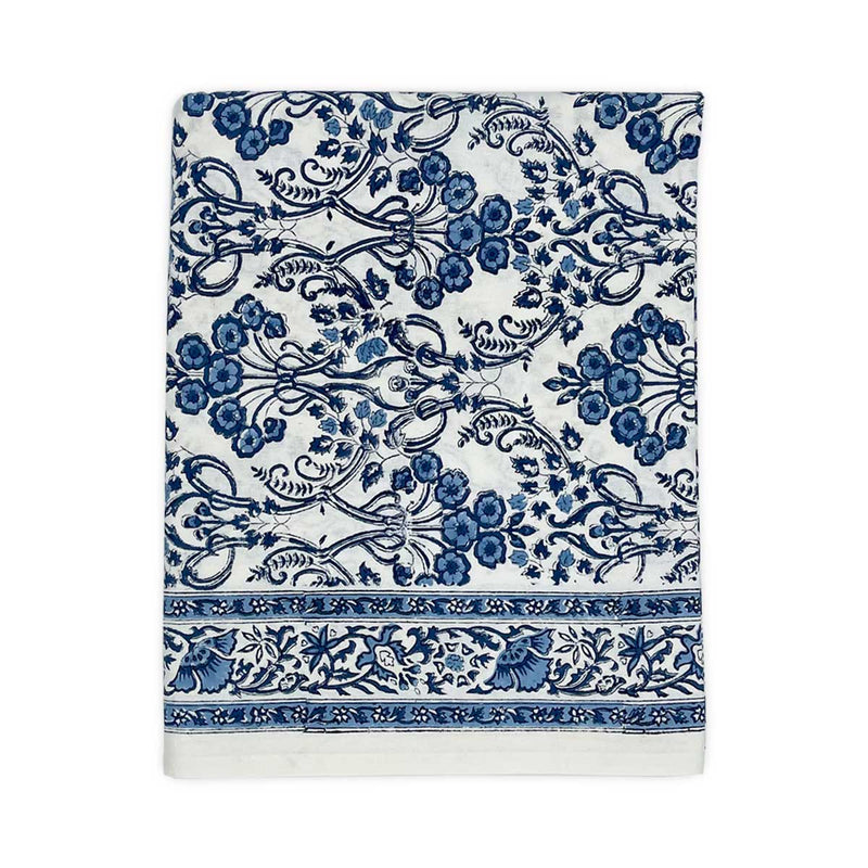 NILAYA Blue Blockprint Tablecloth