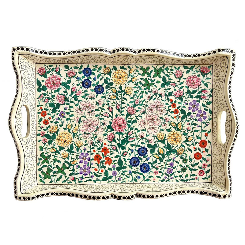 NURI Floral Papier Mache Tray
