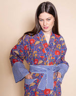 Cotton dressing gowns, summer dressing gowns, blockprint dressing gowns, summer kimonos, block print kimonos, blockprint kimonos, beach wraps