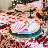PETAL Rouge Blockprint Tablecloth
