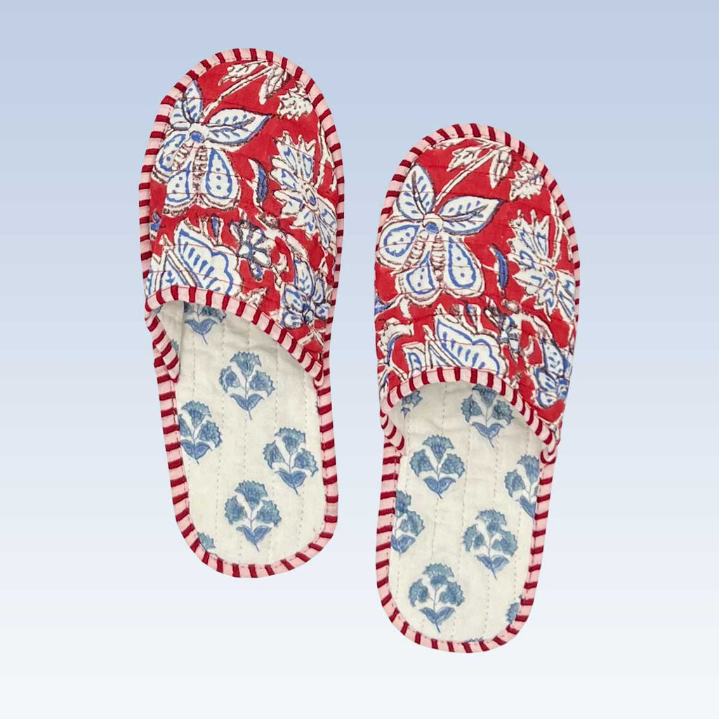 quilted slippers, indoor slippers, faro slippers, blockprint slippers, slip on shoes, , Hand Made Quilted Home Slippers, anti-slip slippers, non-slip quilted slippers, faro shoes