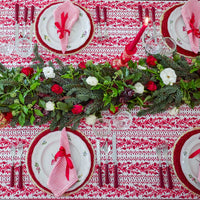 Christmas Table Linens, Christmas Tablecloths, , Indian block print table cloths UK, faro Tablecloth, Red Table cloths, Block Print Tablecloths