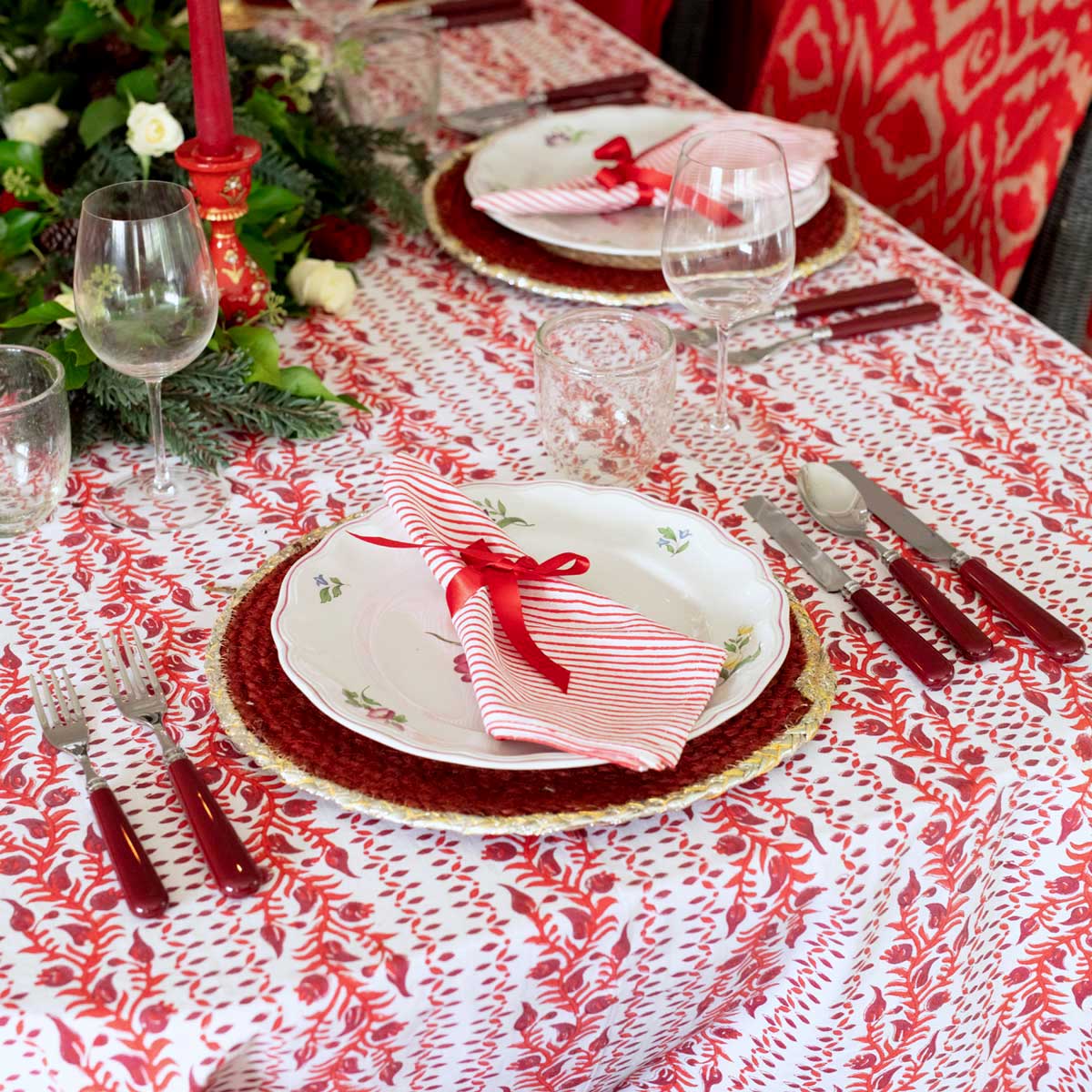 RUBY RU Blockprint Tablecloth