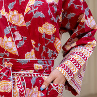 RUKMINI Blockprint Long Dressing Gown