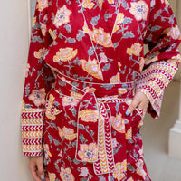 RUKMINI Blockprint Long Dressing Gown