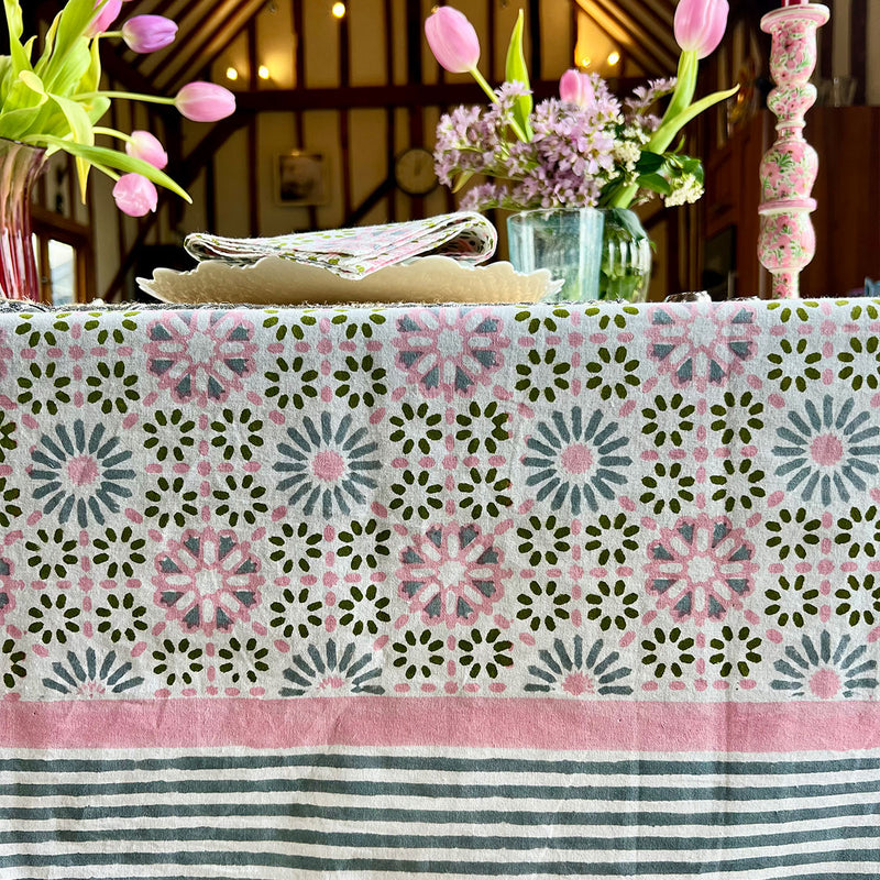 TRELLIS Blockprint Tablecloth