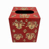 ARUZ Red & Gold Hand Painted Tissue Box