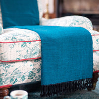 Florence Teal Merino Wool Throw – FARO