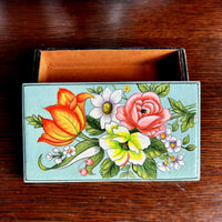 NILOFER Floral Papier Mache Trinket Box