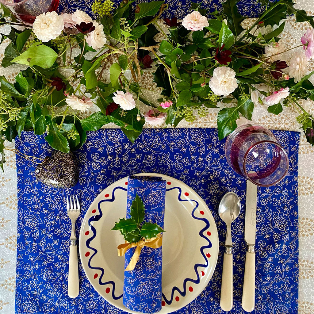 tablemats, place mats, placemat sets, gold printed, blockprint placemats