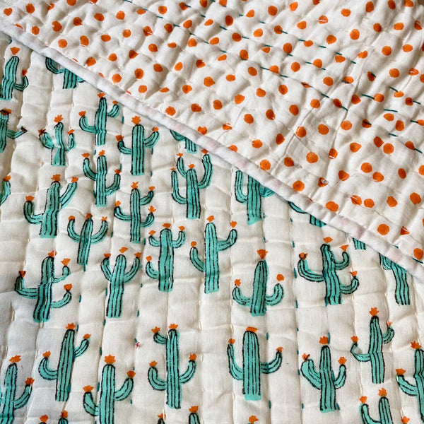CACTI Blockprint Reversible Quilt