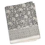 HEATHER Grey Floral Blockprint Tablecloth