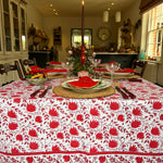 PETAL Rouge Blockprint Tablecloth