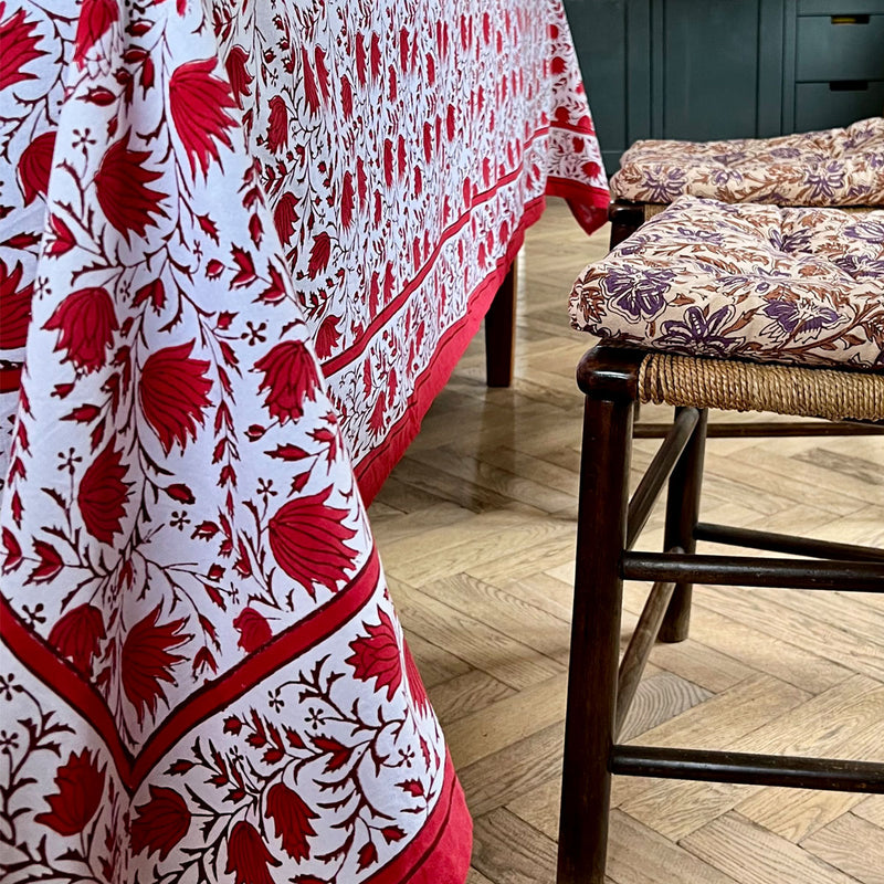 PETAL Rouge Blockprint Tablecloth