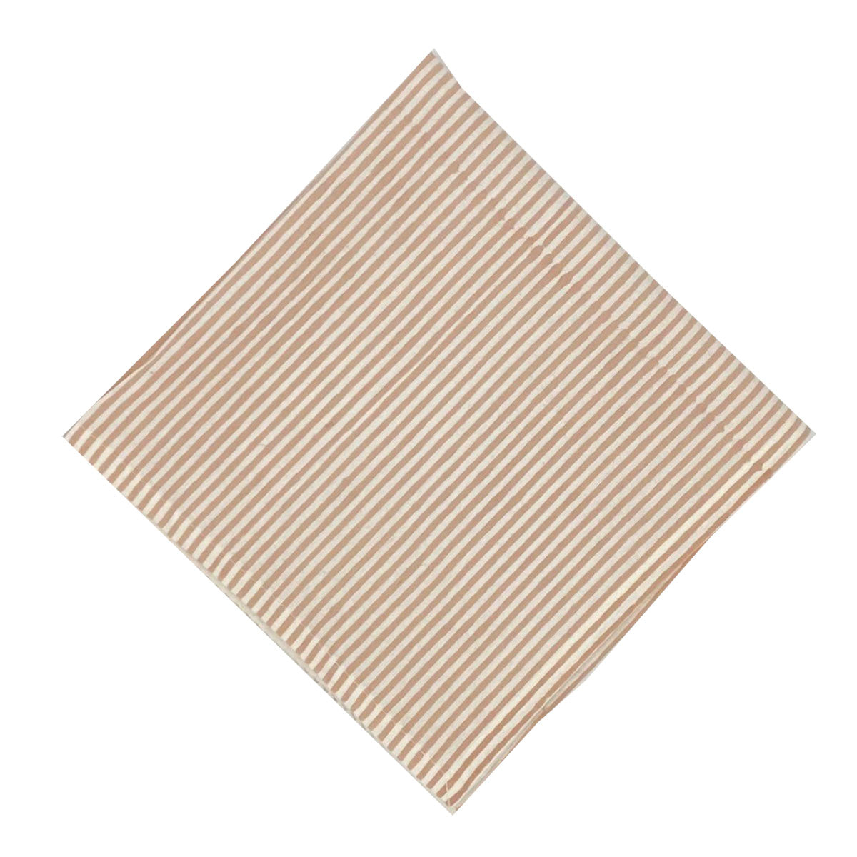 SALMON Striped Blockprint Napkins