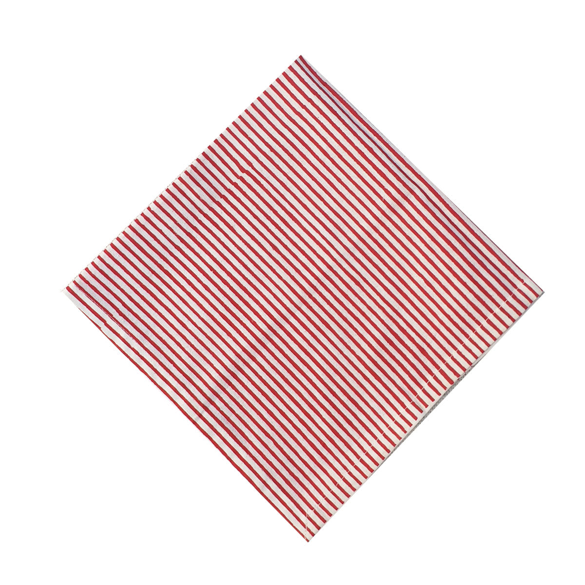 SCARLET Striped Blockprint Napkins