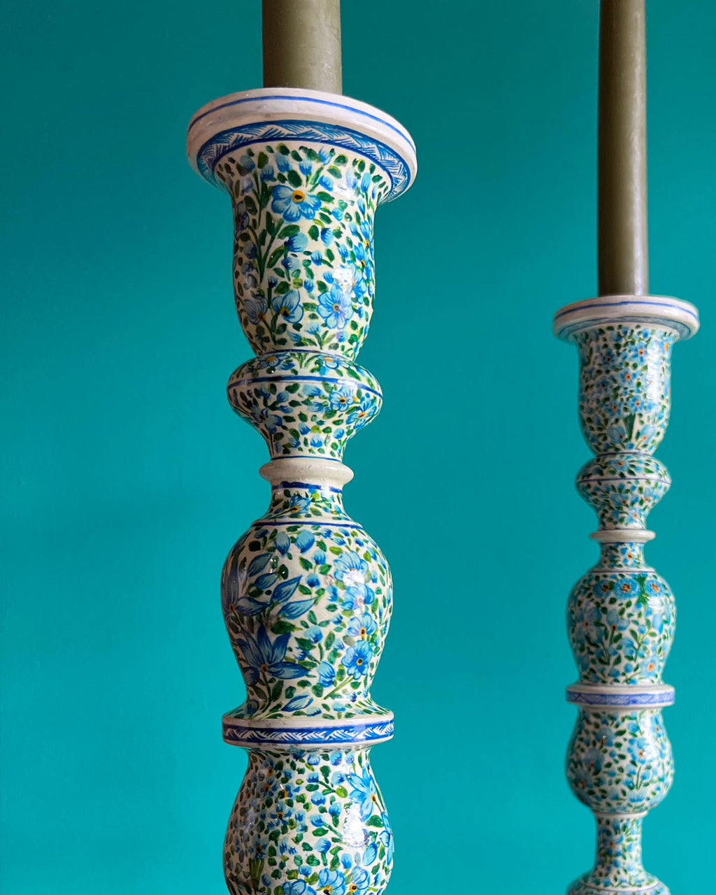 DELPHINE Papier Mâché Candle Holder (Pair)