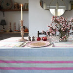 MANHATTAN Stripes Blockprint Tablecloth