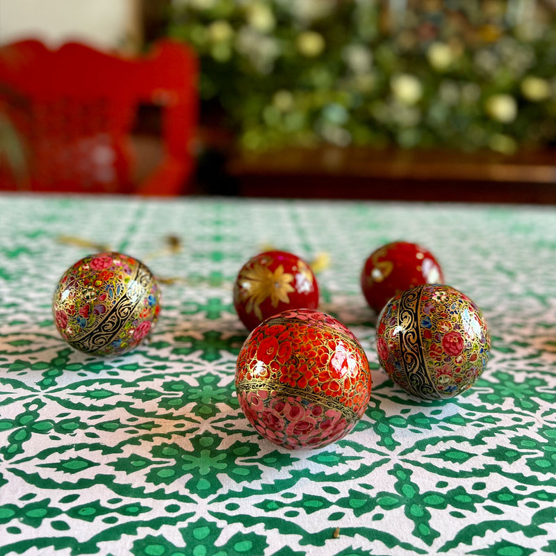 AFROZE Emerald Blockprint Tablecloth