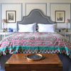 AQUA FLORA Applique Kantha Bedspread