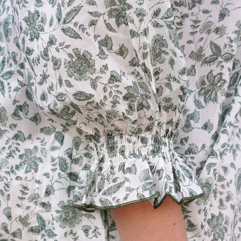 FLORA SAGE Blockprint Night Shirt