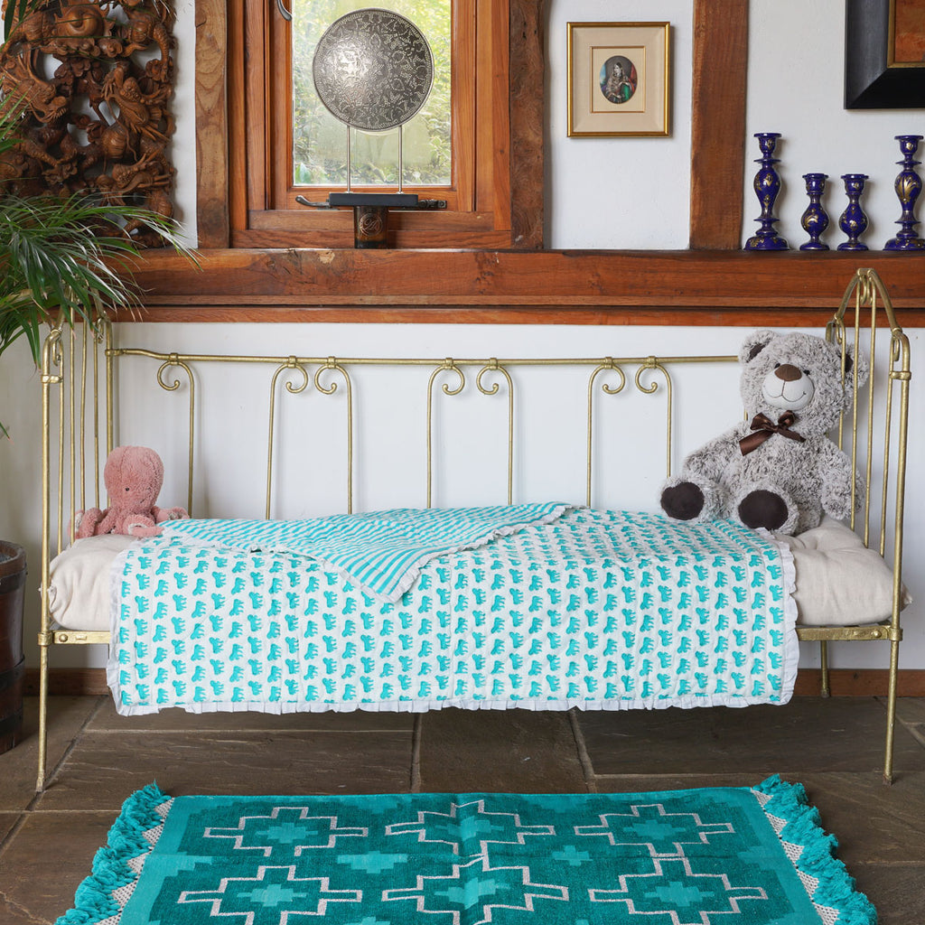 baby quilts, block print padded quilts, padded toddler quilts, toddler quilts,  baby quilts, cotton padded quilts