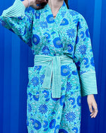 MADELAINE Blockprint Long Dressing Gown