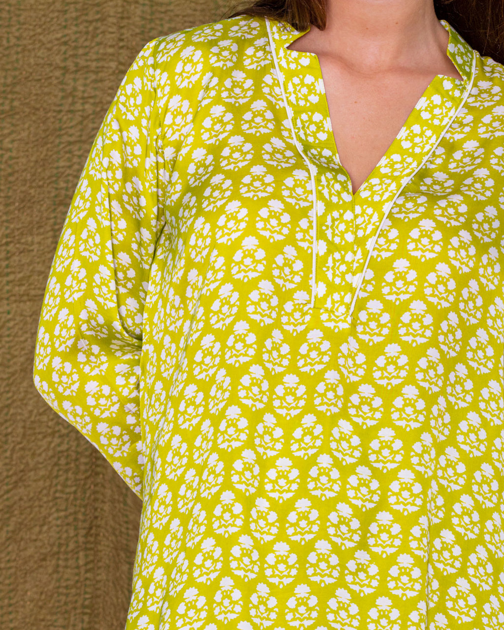 FIFI Lime Silk PJ Set