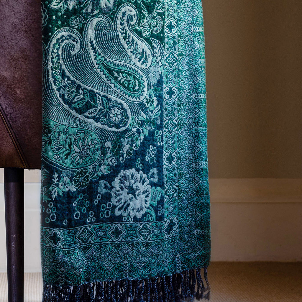 EMERALD Reversible Heritage Jamevar Throw