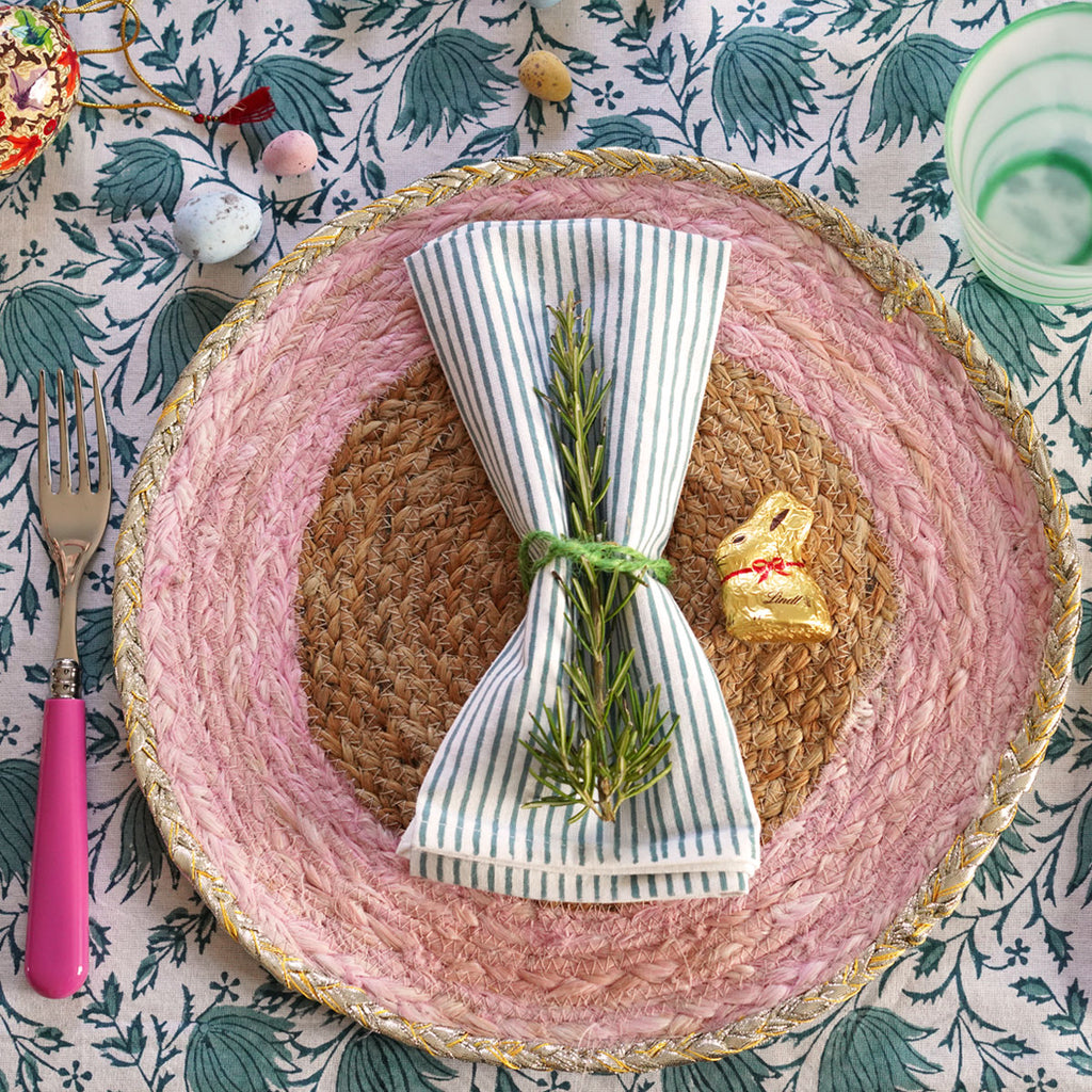 jute placemats, jute trivets, pink, placemats, hemp placemats