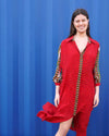 Silk dress, shirt dress, resort wear, loungewear, silk long shirt, silk shirt, printed tunic, tunic dress