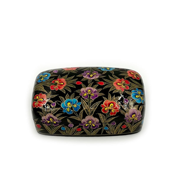 Papier-mache, Lacquerware, Trinket boxes,  Hand-painted designs, Kashmir papier-mache box, handcrafted box, Decorative storage, Kashmiri motifs, lacquer boxes, 