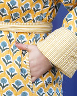 CITRINE BUTA Quilted Long Dressing Gown