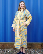 CITRINE BUTA Quilted Long Dressing Gown