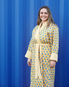 Luxury Quilted Long Robe Floral Print/ Hand Block Print Winter Kimono Dressing Gown,Warm Loungewear, quilted dressing gowns, winter dressing gowns, winter robes